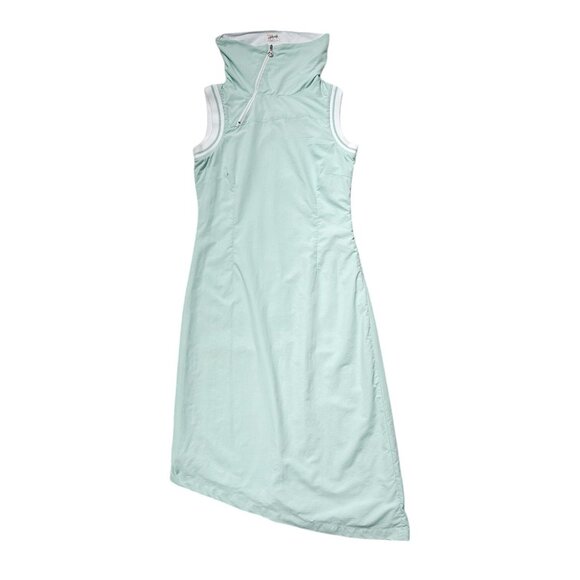 90s vintage groggy raver dress asymmetrical nylon futuristic y2k club kid. - Picture 3 of 7